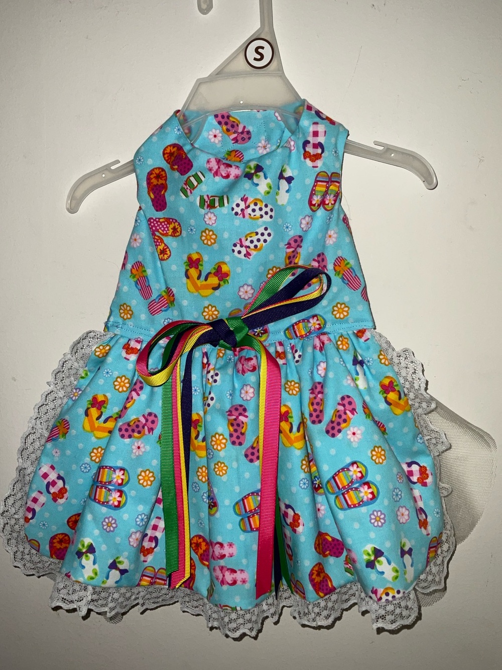 Gorgeous Boutique Bella Custom Made Blue Flip-Flop Dog Dress